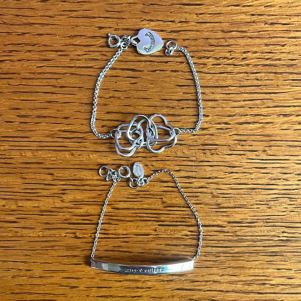 NWOT Original Juicy Couture Silver Bracelet Set
